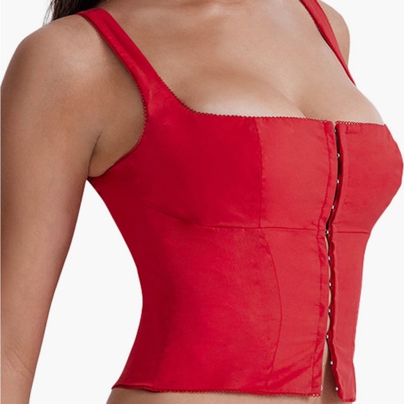 House of CB Pia Poplin Corset Crop Top - Picture 9 of 13